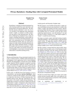 Privacy Backdoors: Stealing Data with Corrupted Pretrained Models