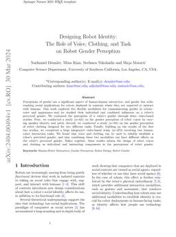 Designing Robot Identity: The Role of Voice, Clothing, and Task on Robot
  Gender Perception