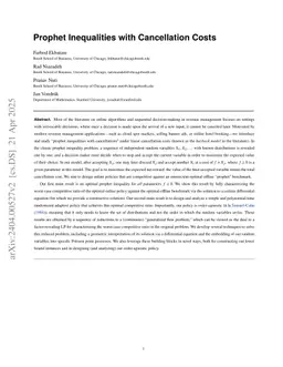 Prophet Inequalities with Cancellation Costs