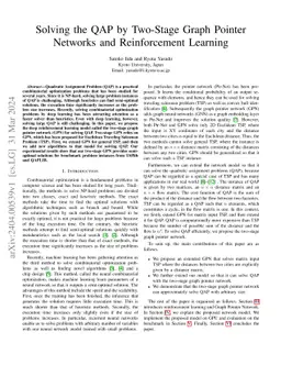 Solving the QAP by Two-Stage Graph Pointer Networks and Reinforcement
  Learning