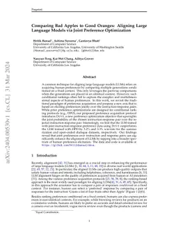 Comparing Bad Apples to Good Oranges: Aligning Large Language Models via Joint Preference Optimization
