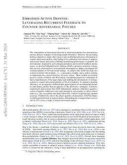 Embodied Active Defense: Leveraging Recurrent Feedback to Counter
  Adversarial Patches