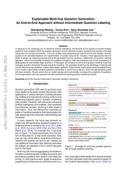 Explainable Multi-hop Question Generation: An End-to-End Approach
  without Intermediate Question Labeling