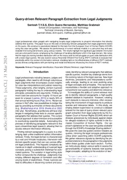 Query-driven Relevant Paragraph Extraction from Legal Judgments