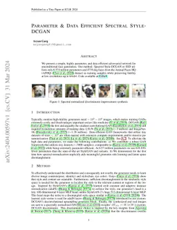 Parameter and Data-Efficient Spectral StyleDCGAN