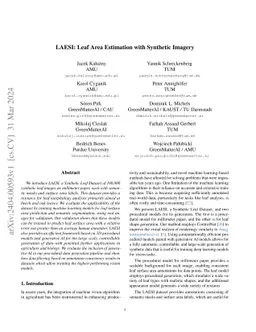 LAESI: Leaf Area Estimation with Synthetic Imagery