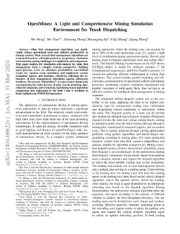 OpenMines: A Light and Comprehensive Mining Simulation Environment for
  Truck Dispatching
