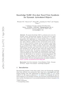 Knowledge NeRF: Few-shot Novel View Synthesis for Dynamic Articulated
  Objects
