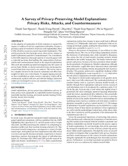 A Survey of Privacy-Preserving Model Explanations: Privacy Risks,
  Attacks, and Countermeasures