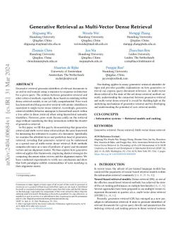 Generative Retrieval as Multi-Vector Dense Retrieval