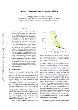 Scaling Properties of Speech Language Models