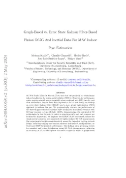 Graph-Based vs. Error State Kalman Filter-Based Fusion Of 5G And
  Inertial Data For MAV Indoor Pose Estimation
