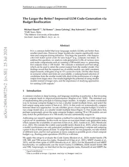 The Larger the Better? Improved LLM Code-Generation via Budget
  Reallocation