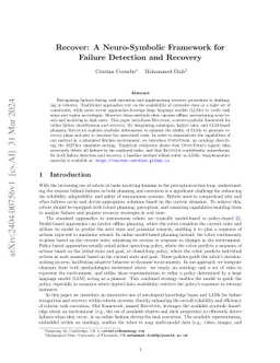 Recover: A Neuro-Symbolic Framework for Failure Detection and Recovery