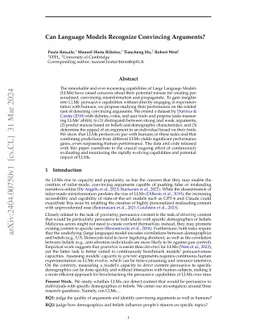 Can Language Models Recognize Convincing Arguments?