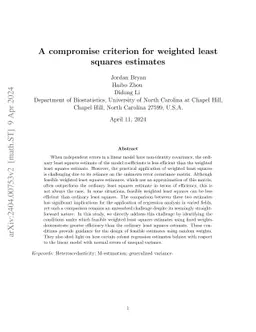 A compromise criterion for weighted least squares estimates