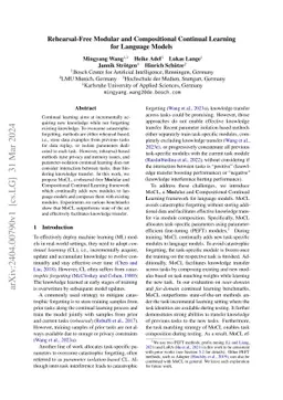 Rehearsal-Free Modular and Compositional Continual Learning for Language
  Models