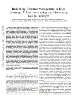 Rethinking Resource Management in Edge Learning: A Joint Pre-training
  and Fine-tuning Design Paradigm