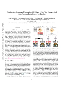 Collaborative Learning of Anomalies with Privacy (CLAP) for Unsupervised
  Video Anomaly Detection: A New Baseline