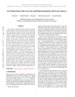 An N-Point Linear Solver for Line and Motion Estimation with Event
  Cameras