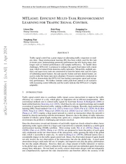 MTLight: Efficient Multi-Task Reinforcement Learning for Traffic Signal
  Control