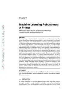 Machine Learning Robustness: A Primer