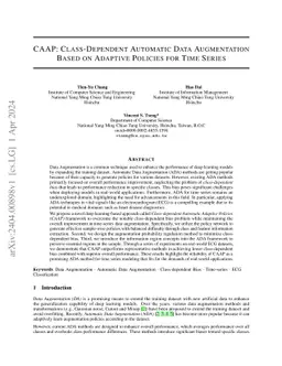 CAAP: Class-Dependent Automatic Data Augmentation Based On Adaptive
  Policies For Time Series