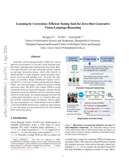Learning by Correction: Efficient Tuning Task for Zero-Shot Generative
  Vision-Language Reasoning