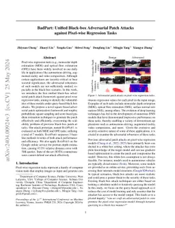 BadPart: Unified Black-box Adversarial Patch Attacks against Pixel-wise
  Regression Tasks