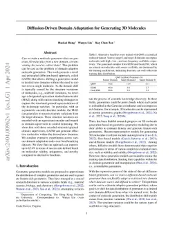 Diffusion-Driven Domain Adaptation for Generating 3D Molecules
