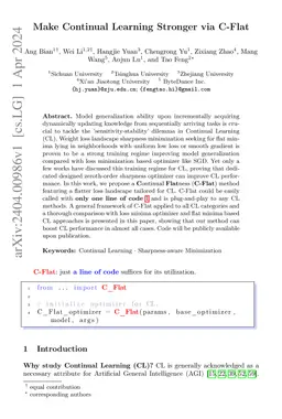 Make Continual Learning Stronger via C-Flat