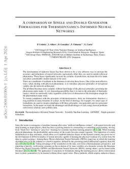 A comparison of Single- and Double-generator formalisms for
  Thermodynamics-Informed Neural Networks
