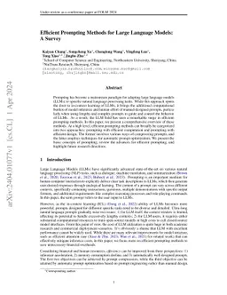 Efficient Prompting Methods for Large Language Models: A Survey