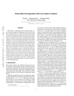 Motion Blur Decomposition with Cross-shutter Guidance