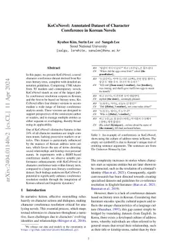 KoCoNovel: Annotated Dataset of Character Coreference in Korean Novels