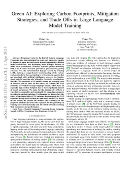 Green AI: Exploring Carbon Footprints, Mitigation Strategies, and Trade
  Offs in Large Language Model Training
