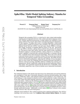 SpikeMba: Multi-Modal Spiking Saliency Mamba for Temporal Video
  Grounding