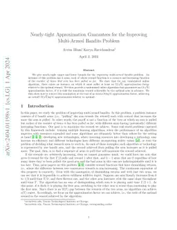 Nearly-tight Approximation Guarantees for the Improving Multi-Armed
  Bandits Problem