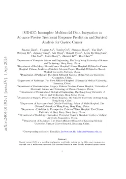 iMD4GC: Incomplete Multimodal Data Integration to Advance Precise
  Treatment Response Prediction and Survival Analysis for Gastric Cancer