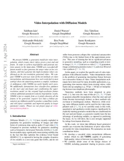 Video Interpolation with Diffusion Models