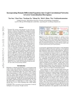 Incorporating Domain Differential Equations into Graph Convolutional
  Networks to Lower Generalization Discrepancy