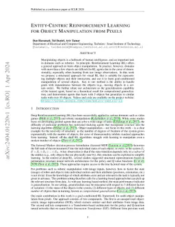 Entity-Centric Reinforcement Learning for Object Manipulation from
  Pixels