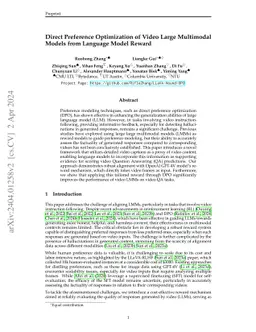 Direct Preference Optimization of Video Large Multimodal Models from
  Language Model Reward