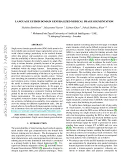Language Guided Domain Generalized Medical Image Segmentation