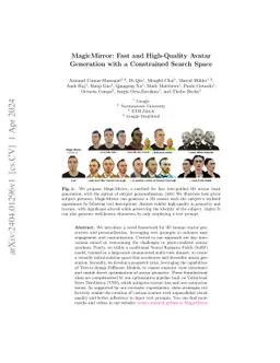 MagicMirror: Fast and High-Quality Avatar Generation with a Constrained
  Search Space