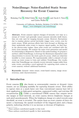 Noise2Image: Noise-Enabled Static Scene Recovery for Event Cameras