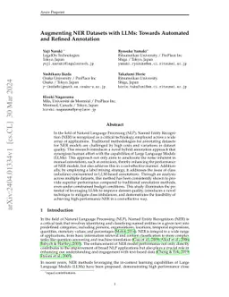 Augmenting NER Datasets with LLMs: Towards Automated and Refined Annotation