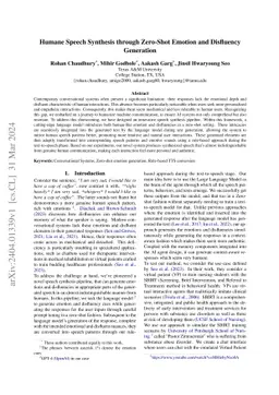 Humane Speech Synthesis through Zero-Shot Emotion and Disfluency
  Generation