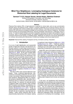 Mind Your Neighbours: Leveraging Analogous Instances for Rhetorical Role
  Labeling for Legal Documents