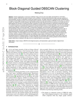 Block-Diagonal Guided DBSCAN Clustering
